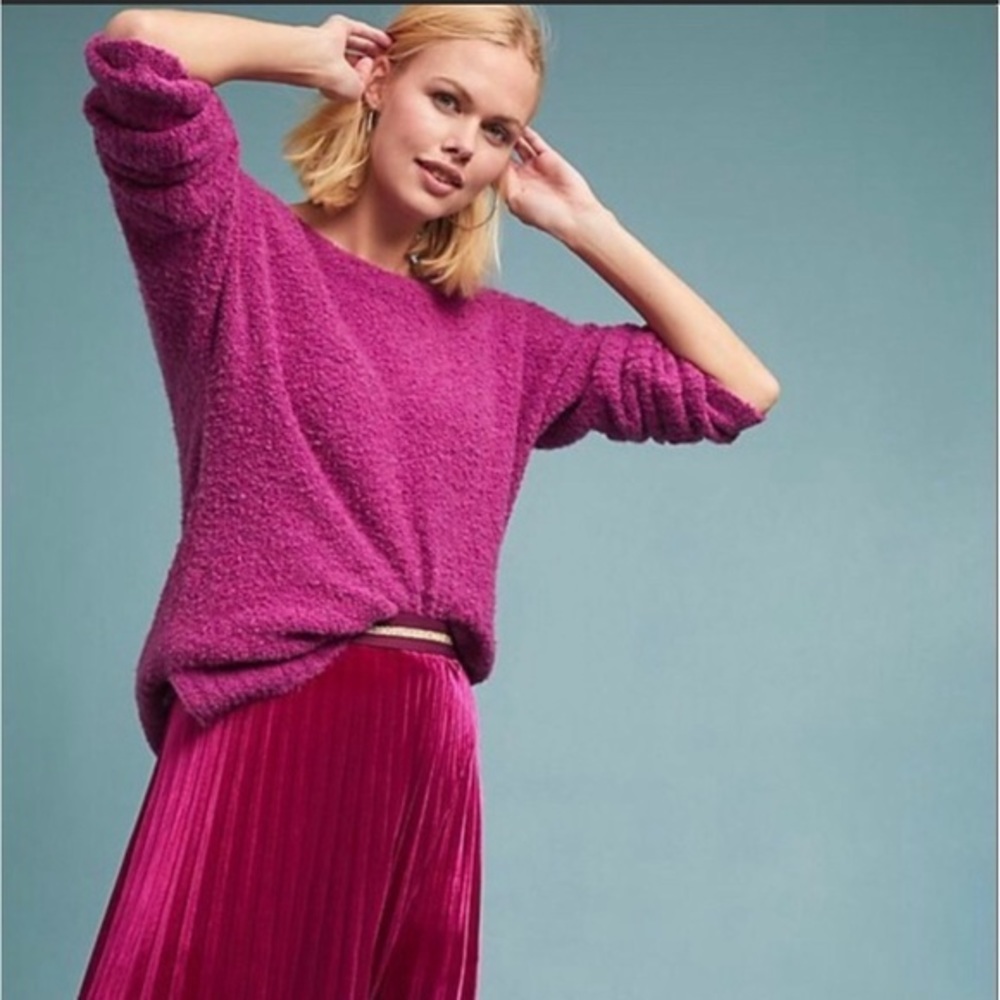 *WORN ONCE ANTHROPOLOGIE Purple Crew Neck Sweater Size XS